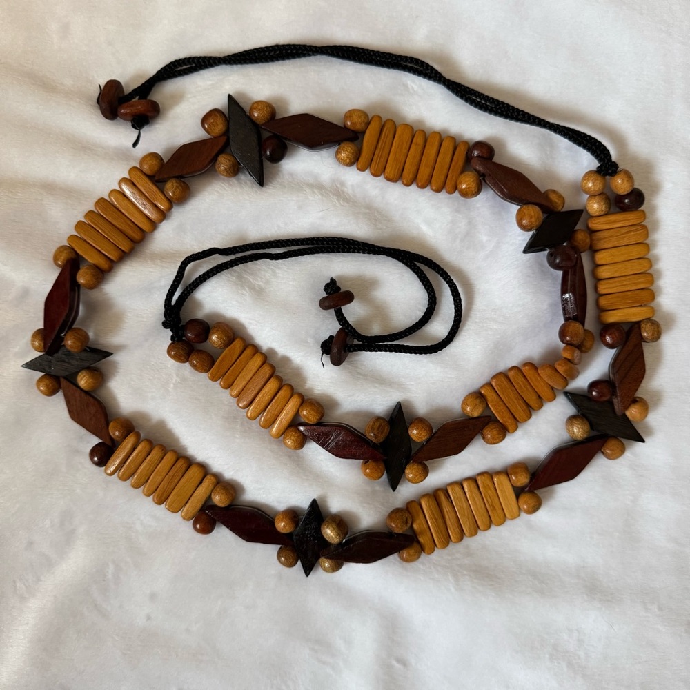 Handmade Beaded Wood Belt From Costa Rica